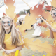 Young women at an opening ceremony