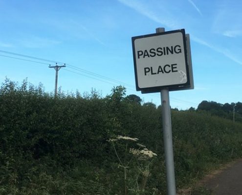 Road sign saying passing place