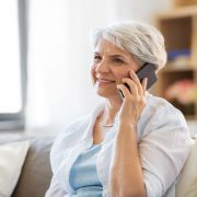 older lady on phone
