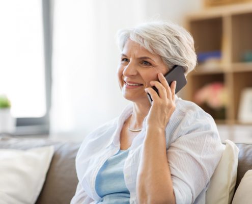 older lady on phone