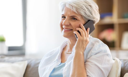 older lady on phone